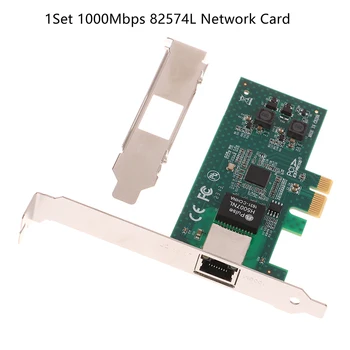 1 Takım 1000Mbps Gigabit Ethernet 82574L Yonga Seti Masaüstü PCI - E X1 Ağ Kartı RJ-45 lan kartı Dönüştürücü Ağ Denetleyicisi