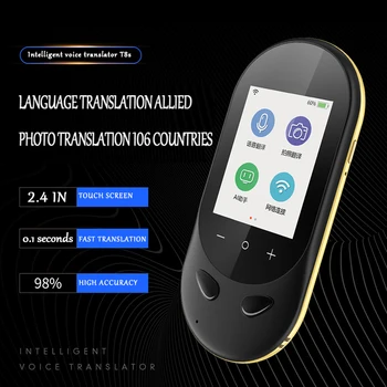 2023 Akıllı Ses Tercüman Dokunmatik Ekran ile 106 Çoklu Dil Gerçek Zamanlı Anında Bluetooth Çeviri AI Dönüşüm T8S