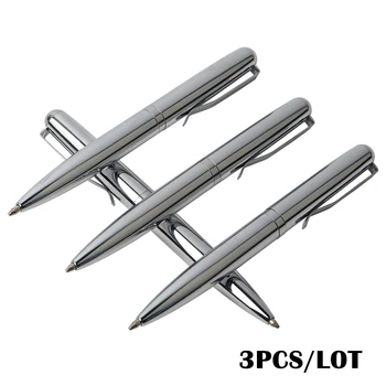 3 ADET Mini Kalem Metal Tükenmez Kalem Dönen Cep Boyutu Taşınabilir Gümüş Tükenmez Küçük Kalemler Okul Ofis İçin Zarif Kısa
