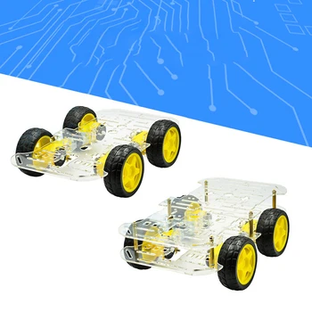 4WD tekerlekli akıllı arabası şasi kiti DIY robot programlama arabası şasi çerçeve izleme ve engellerden kaçınma 4WD arabası