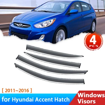 Araba Pencere Siperliği Hyundai Accent RB RC 4 IV Hatchback 2011~2016 Aksesuarları Cam Deflector Yağmur Kaş Tente Döşeme