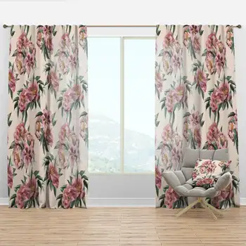 'Blossom Pink XL' Çiçekli Perde Paneli