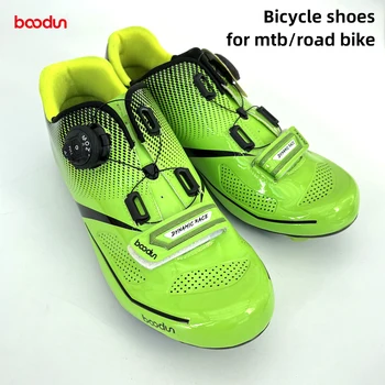 Boodun Yeni Dağ Bisikleti Ayakkabıları Nefes Yol Bisiklet Spor Ayakkabı Mtb kaymaz Yarış spor ayakkabı Adam Kendinden Kilitleme Ultralight