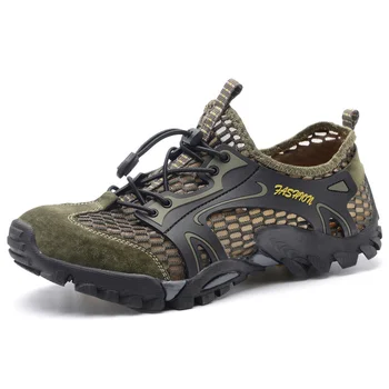 Büyük Size38-50 Dağcılık rahat erkek ayakkabıları Nefes Kaymaz koşu ayakkabıları Çabuk Kuruyan Nehir Ayakkabı erkek ayakkabısı Rahat