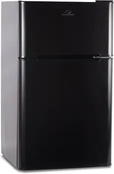 Cool CCRD32B Gerçek Donduruculu Kompakt Çift Kapılı Buzdolabı, 3,2 Cu. Ft. Mini Buzdolabı, Siyah
