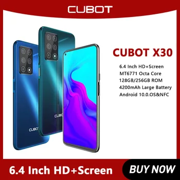 Cubot X30 6.4 İnç FHD Cep Telefonu Helio P60 Android 10 Smartphone 48MP Beş Kameralar 8GB + 256GB Cep Telefonu Küresel Sürüm 4200mAh