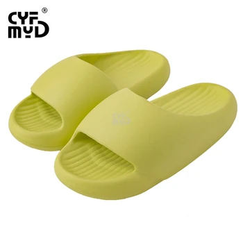 Düz Renk Çift Ev Terlik 4CM EVA platform ayakkabılar Kapalı masaj lambası ve Sessiz Terlik Sadelik Banyo Ayakkabı