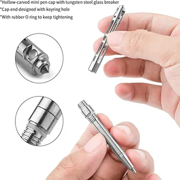 EDC Titanyum Alaşım Mini Taktik Kalem Koleksiyonu İle Yazma Çok fonksiyonlu Taşınabilir Açık EDC Araçları