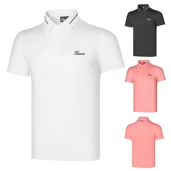 Erkekler için giyim Golf Gömlek Çabuk kuruyan Nefes Giyim Kısa Kollu Spor Üst T-shirt Rahat