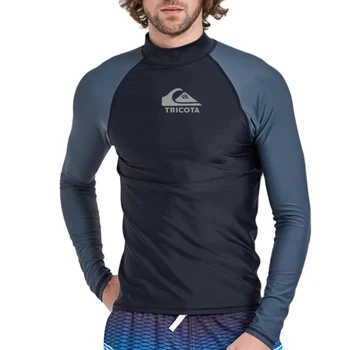 Erkekler Yüzme Sörf Giyim Su Sporları Döküntü Bekçi Dalış Üstleri Uzun Kollu UV Koruma Mayo Plaj Kıyafeti Sörf Mayo