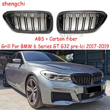 G32 Pre-LCI Karbon Fiber Siyah ön TAMPON ızgarası BMW 6 Serisi GT İçin G32 630i 640i 620d 630d 640d 2017-2019 Yedek Izgara