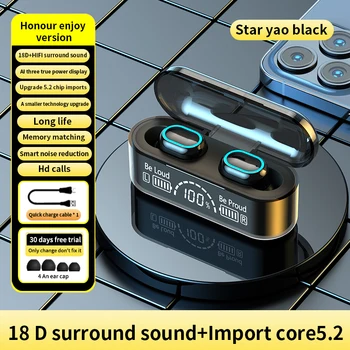 G35 Kablosuz Bluetooth5. 2 Kulaklık TWS 9D Stereo Ses Spor Su Geçirmez Kulak Dokunmatik Kontrol mikrofonlu tekli kulaklıklar Kulaklık