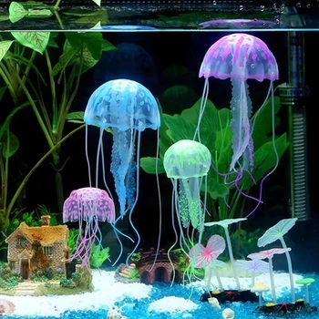 Güneş ışığı açık yapay floresan denizanası akvaryum dekorasyon balık tankı bahçe lambası sualtı bitki deniz süs