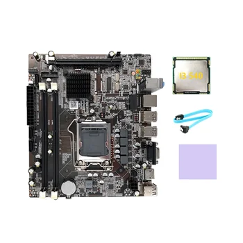 H55 Anakart LGA1156 Destekler I3 530 I5 760 Serisi CPU DDR3 Bellek Anakart + I3 540 CPU + SATA Kablosu + Termal Ped