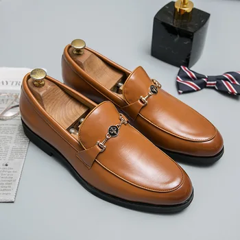 Ingiliz Tarzı Iş Rahat deri ayakkabı erkek Büyük Boy Resmi Setleri Ayak Le Fu Ayakkabı Üzengi Küçük deri ayakkabı PX085
