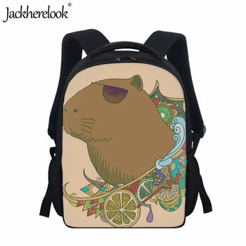 Jackherelook Karikatür Capybaras çocuk Okul Çantaları Popüler Moda Pratik seyahat sırt çantaları Rahat Günlük Birincil Kitap Çantaları