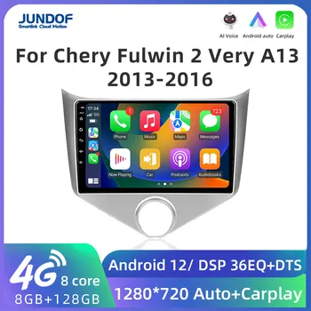 Jundof 8G 128G DSP Android 11 otomobil radyosu Chery Fulwin 2 İçin Çok A13 2013-2016 Araba Multimedya Oynatıcı Navı GPS Stereo Hiçbir 2din DVD