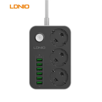 LDNIO SE3631 AB Güç Elektrik uzatma prizi Dalgalanma Koruması ile 3 AC Çıkışları ve 6 USB Bağlantı Noktaları güç şeridi