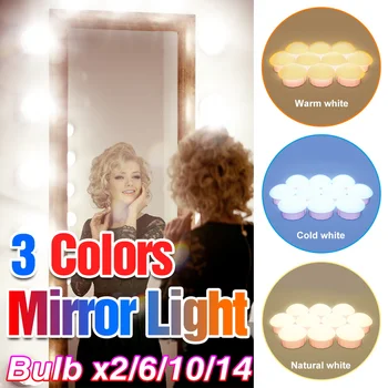 LED Tuvalet Masası Ayna Ampul 5V Makyaj Masaları Lamba Hollywood Vanity İşık Dim USB Duvar Lambası Banyo LED Kozmetik ışıkları