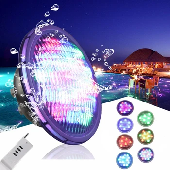 LED Yüzme havuz ışığı Uzaktan Kumanda İle Su Geçirmez RGB Sualtı Lamba 54W Tatil Açık Gölet Spot Çeşme Aydınlatma