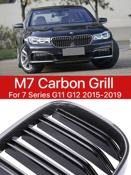 M7 Araba Ön Tampon İç Izgara Karbon Fiber M Tarzı ızgara kapağı BMW 7 Serisi İçin G11 G12 2015-2019 M Spor