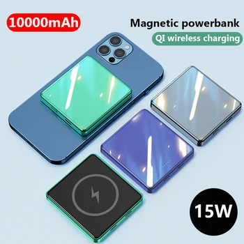 Mini Güç Bankası iPhone Xiaomi Samsung İçin Taşınabilir Harici Şarj Cihazı Manyetik Yardımcı Pil Paketi Manyetik Kablosuz Powerbank