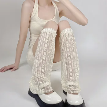 Moda Japon Tarzı Sıcak Tatlı kadın bacak ısıtıcıları İlkbahar Yaz İnce Beyaz Sevimli Trompet Bacak Örtüsü JK Lolita Kawaii Buzağı Çorap