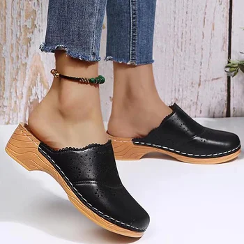 Moda Sandalet Kadın 2022 Yeni ayakkabı Kalın Topuk Açık Ayak Rahat Kadın Ayakkabı Rahat Nefes Kadın Terlik Zapatos De Mujer