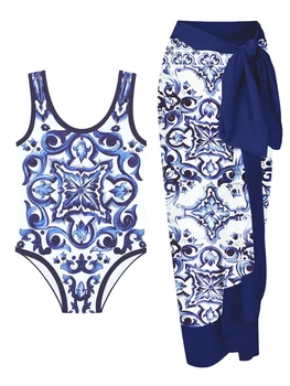 Moda Vintage Baskı Tek Parça Mayo Seti Seti Brezilyalı Mayo Yaz Plaj Kıyafeti mayo 2023 Lüks