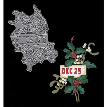 Noel Tarihi Aralık 25th Die Metal Kesme Ölür Stencil DIY Scrapbooking Albümü Dekoratif Kabartma Kağıt Kartı El Sanatları Kalıp Kesim