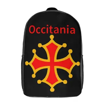 Occitania-Occitanie-Occitan Dayanıklı Rahat Alan Pack17 İnç Omuz Sırt Çantası Bağbozumu Yaz Kampları Bağbozumu