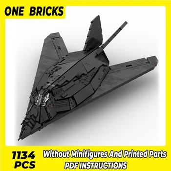 OneBricks Moc Yapı Taşları Uçak Modeli Serisi Nighthawk Fighter F - 117 Teknoloji Tuğla DIY Oyuncaklar Çocuklar Çocuklar İçin Hediyeler