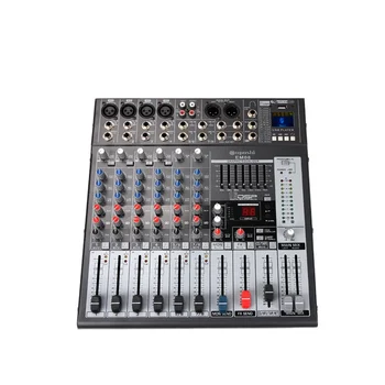Oupushı EM08 Soundcraft 8 Kanal Mono ses mikseri 4 Mikrofon Girişi İle USB Bağlantı Noktası LED Ekran