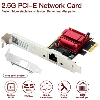 PCI-E 2500 Mbps RTL8125B RJ45 Gigabit LAN Adaptörü Genişletmek Express Ağ Kartı Ethernet veya Win7/8/10/11/PC için Linux