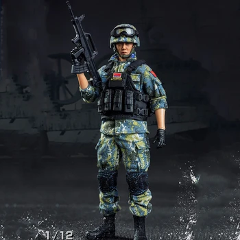 PLA FS73035 1/12 Erkek Asker Modeli Ordu Soul Serisi Çin Ordusu Deniz Piyadeleri Yelek Şapka Gözlük Aksiyon Figürü Bebek Oyuncak