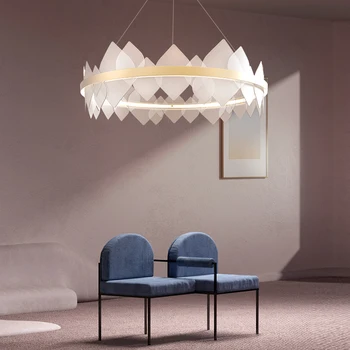 Post-Modern basit yatak odası avize oturma odası ışık lüks amerikan Creativenality giyim mağazası halka eşkenar dörtgen İskandinav lambaları
