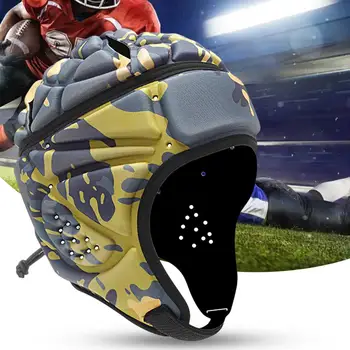 Rugby Kask kafa koruyucusu Ayarlanabilir 360 Derece Koruma Futbol Kaleci EVA Yastıklı Başlık Bisiklet Aksesuarları