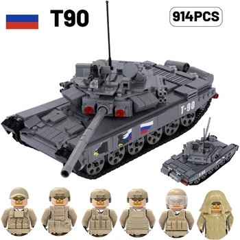 Rus Ana Muharebe Tankı T-90 T62 Askerler Silahlar Yapı Taşları Cipler Askeri Sürat Teknesi Zırhlı Araba Ordu Figürleri Silahlar Oyuncaklar