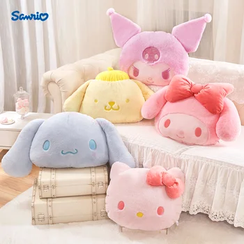 Sanrio Gökkuşağı Makaron Serisi Hellokitty Kuromi Cinnamoroll Pochacco Peluş Bebek Yastık Yumuşak Yatak Odası Dekorasyon Bebek Kız Hediyeler