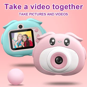 Sevimli Çocuklar Kamera HD 1080P Çift Lens 2 İnç Ekran Video dijital kamera Mini Eğitici Oyuncaklar Çocuklar için doğum günü hediyesi