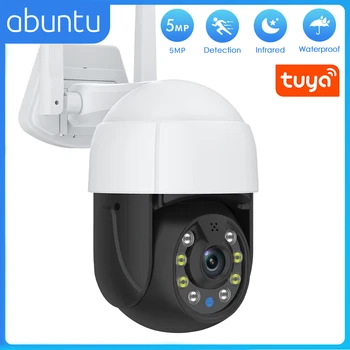 Tuya 5MP PTZ Kamera Açık WİFİ 5X Dijital Zoom CCTV IP Kamera AI İnsan Algılama Güvenlik Kamera Gözetim Akıllı Yaşam Ev