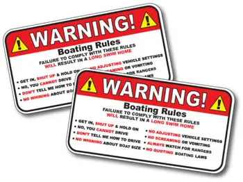 Uyarı Çıkartmaları Tekne Kuralları Uyarı Güvenlik Talimatı Komik Sticker Çıkartma Pencere Tampon Tekne PVC Vinil Yansıtıcı Çıkartmalar