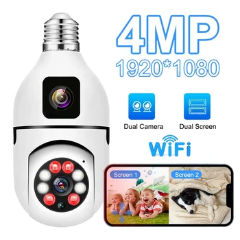 V380 Wifi IP Kamera Çift Lens 1080P Ampul CCTV Kamera Kapalı Kablosuz bebek izleme monitörü Lampe Kamera Akıllı Ev Güvenlik Koruma