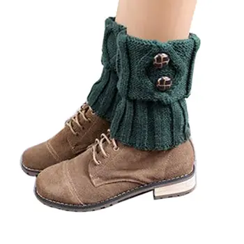 Yeni kadın bacak ısıtıcıları bayan sıcak bot paçaları çorap Kış bacak ısıtıcıları İngiltere Tarzı Tığ Örgü Çizme Çorap