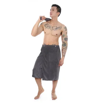 Yeni Moda Erkek Giyilebilir Sihirli Mikrofiber banyo havlusu Cepli Yumuşak Yüzme Plaj banyo havlusu Banyo Aksesuarları