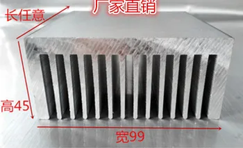 Yüksek güç amplifikatörü plaka alüminyum ısı emici 99 * 45*100mm endüstriyel güç radyatör 8mm Kalınlığında alt yoğun diş alüminyum soğutucu