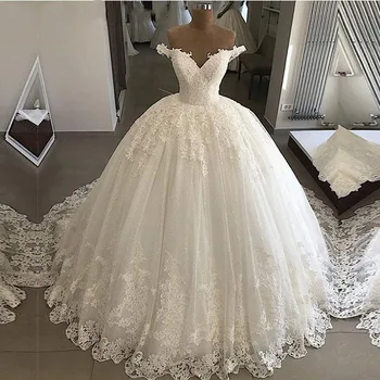 ZJ9159 Vintage 2020 Elbiseler gelinlikler Balo Dantel Aplike düğün elbisesi Artı Boyutu