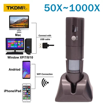 Zoom 50-1000X WIFI Dijital taşınabilir Mikroskop kamera Lehimleme için Elektronik Sürekli Amplifikasyon Büyüteç cep telefonu PC