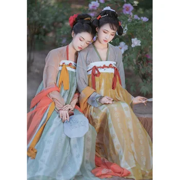 Çin Geleneksel Kostüm Peri Çırpınan Hanfu Kız Elbise Geri Tang Rüzgar Kazak Etek Göğüs Tek Parça Nokta