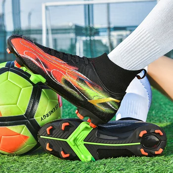 Çocuk Kaliteli futbol ayakkabıları Mbappe futbol kramponları Futsal Chuteira Campo Cleats Erkekler Eğitim Sneakers Açık kadın ayakkabısı TF / FG